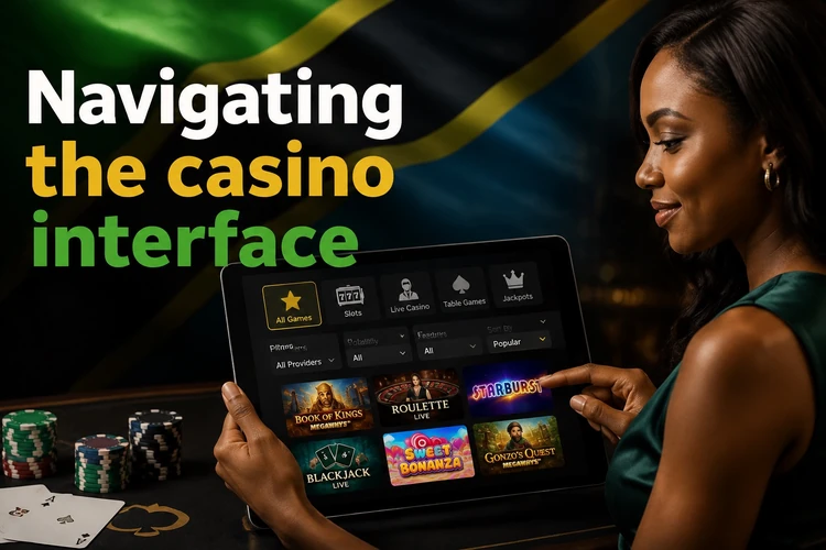 Navigating the casino interface